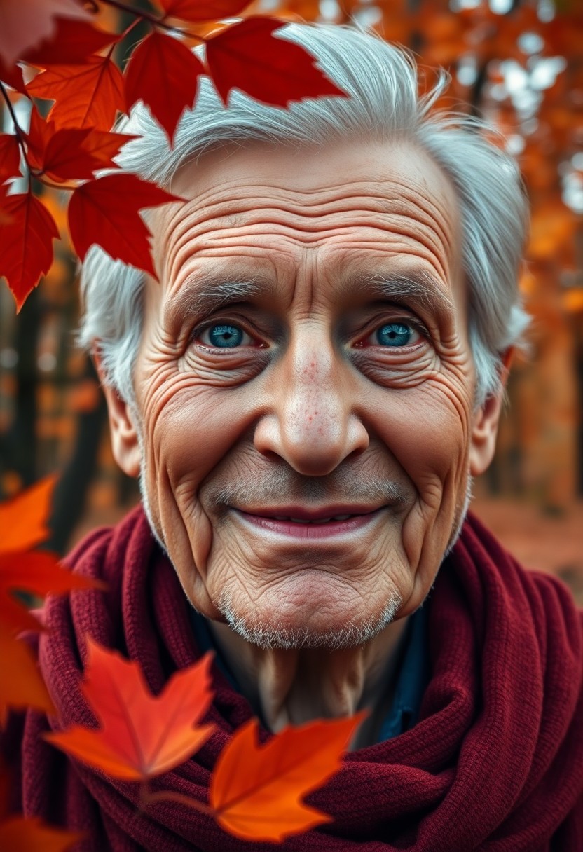 AI generated art for prompt: An elevated portrait photograph captures a wise Middle Eastern elder with piercing blue eyes and sil