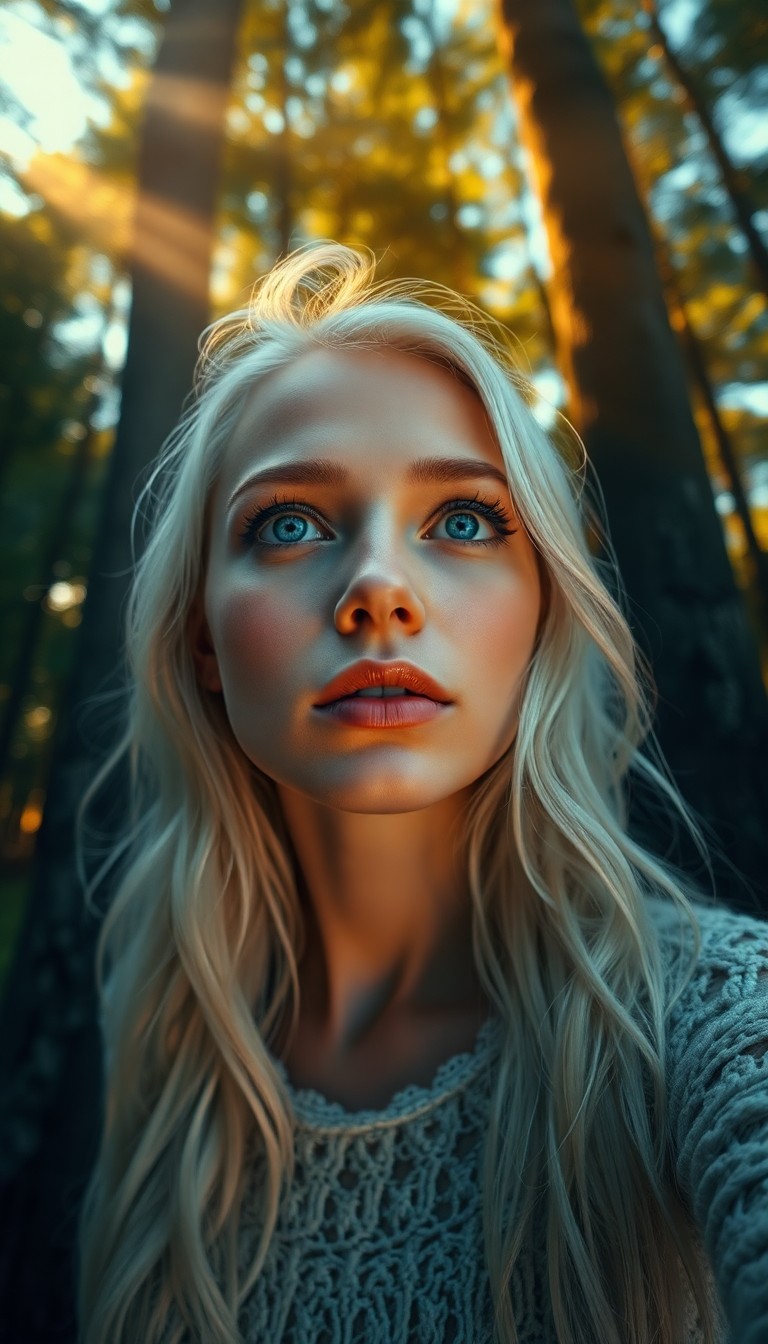 AI generated art for prompt: Craft a photorealistic portrait of a Slavic woman, her porcelain skin, piercing blue eyes, and casca