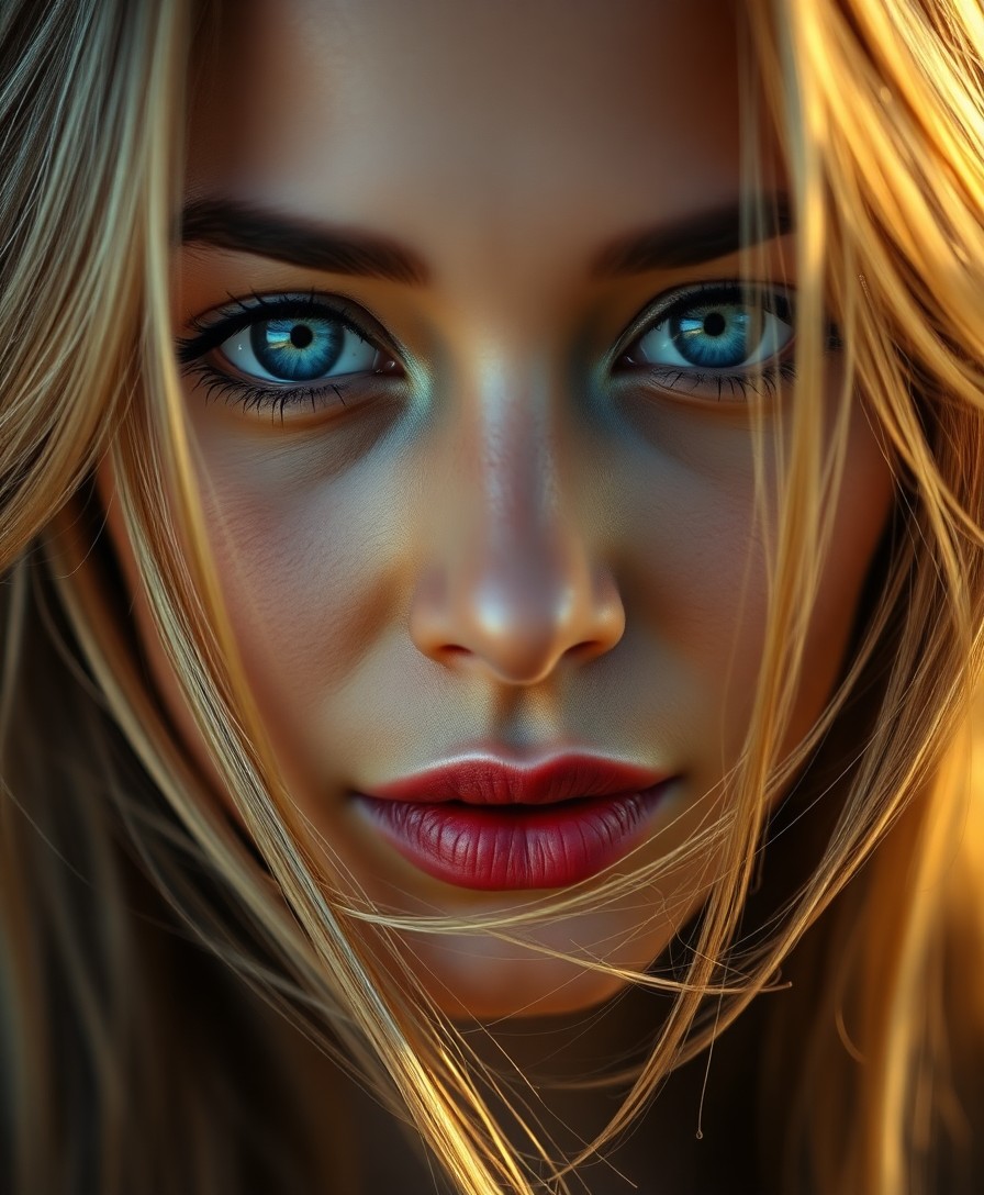 AI generated art for prompt: Visualize a high-definition portrait showcasing the captivating gaze of a Hispanic woman with striki