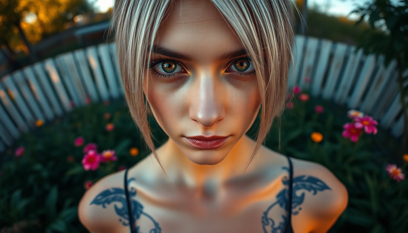 AI generated art for prompt: A photorealistic portrait showcases an introspective Slavic woman with piercing hazel eyes and sleek