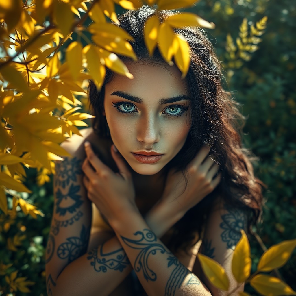 AI generated art for prompt: Envision a captivating photorealistic portrait of a Pacific Islander woman with mesmerizing blue eye