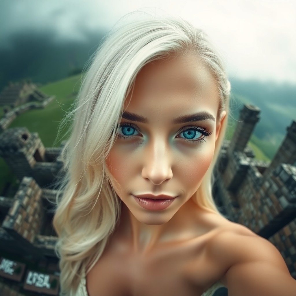 AI generated art for prompt: Craft a photorealistic portrait photograph capturing the captivating gaze of a Hispanic woman with s