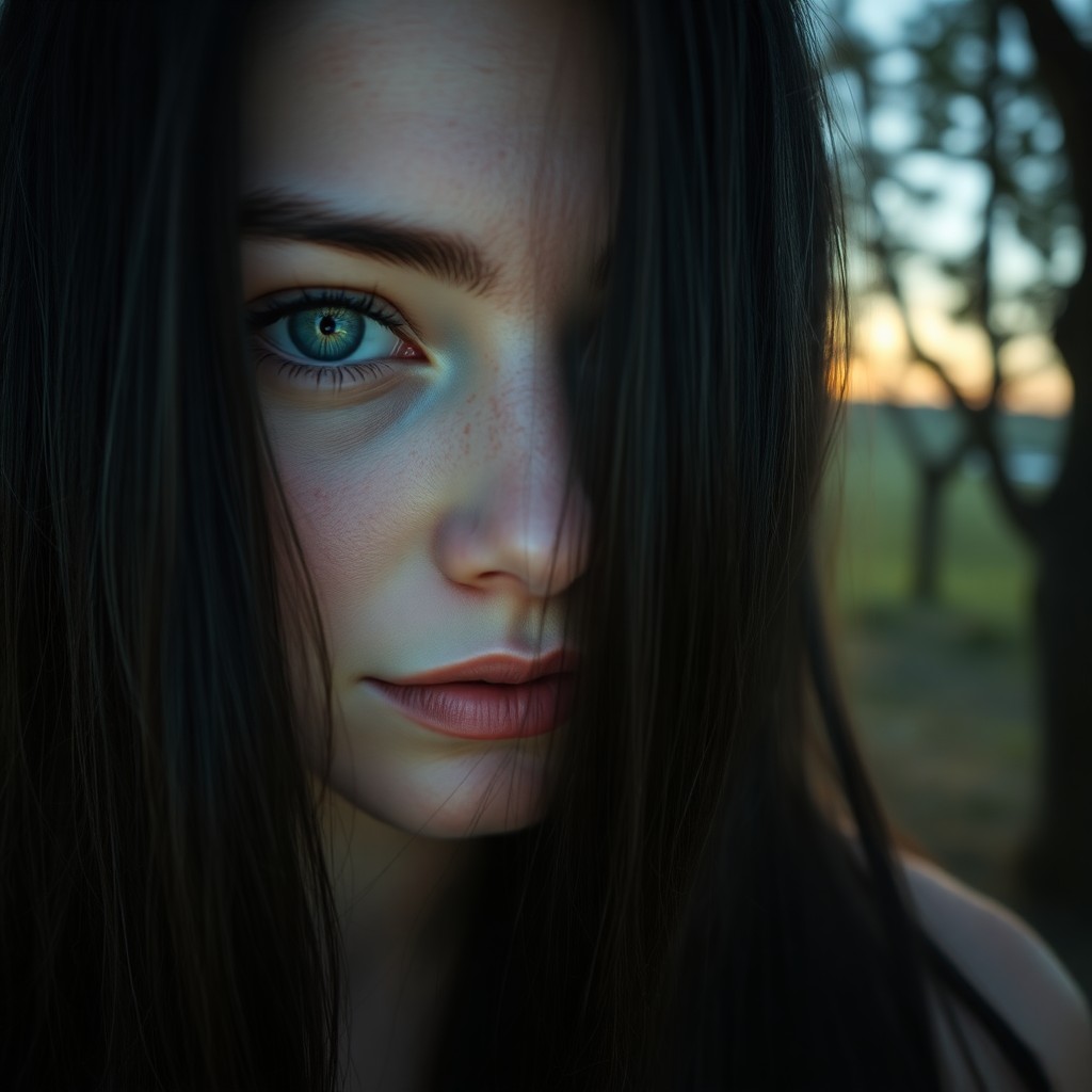 AI generated art for prompt: Envision a portrait photograph showcasing a Nordic woman's transparent gaze, her piercing green eyes