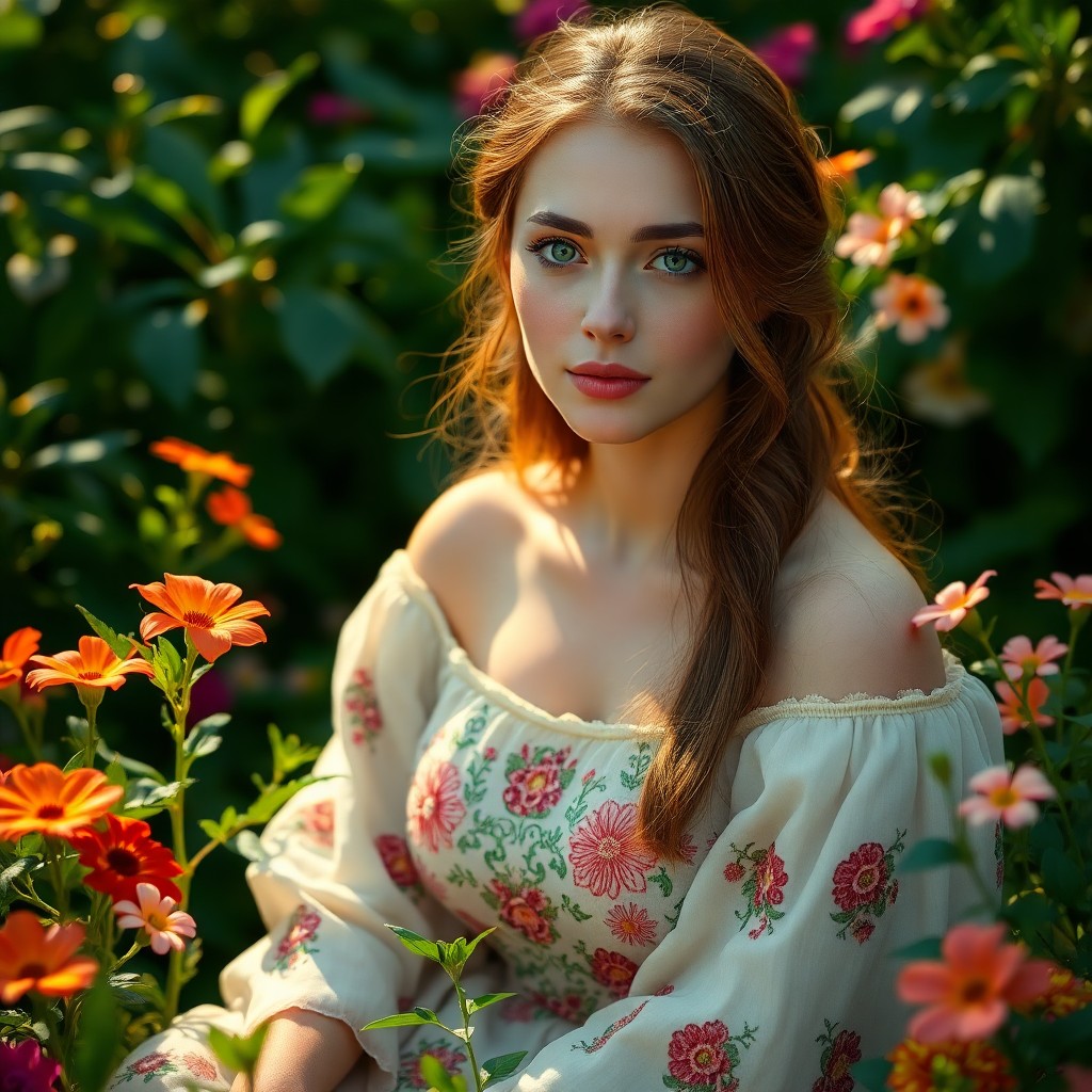 AI generated art for prompt: Imagine a photorealistic portrait of an Eastern European woman with porcelain skin and emerald eyes,