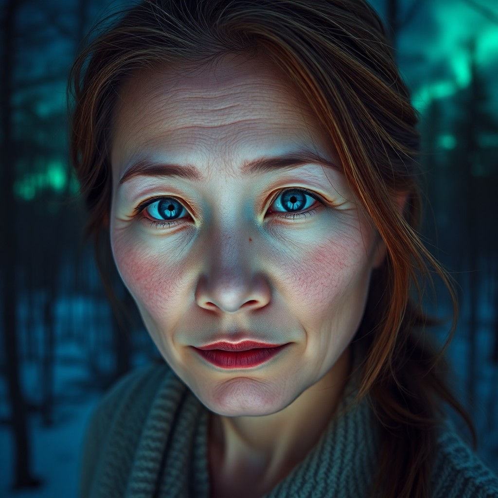 AI generated art for prompt: Envision a portrait photograph of an East Asian woman with captivating blue eyes and sun-kissed hair