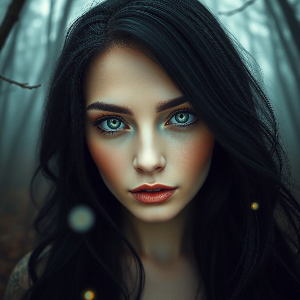 AI generated art for prompt: Envision a photorealistic portrait capturing an Eastern European woman's captivating allure amidst a