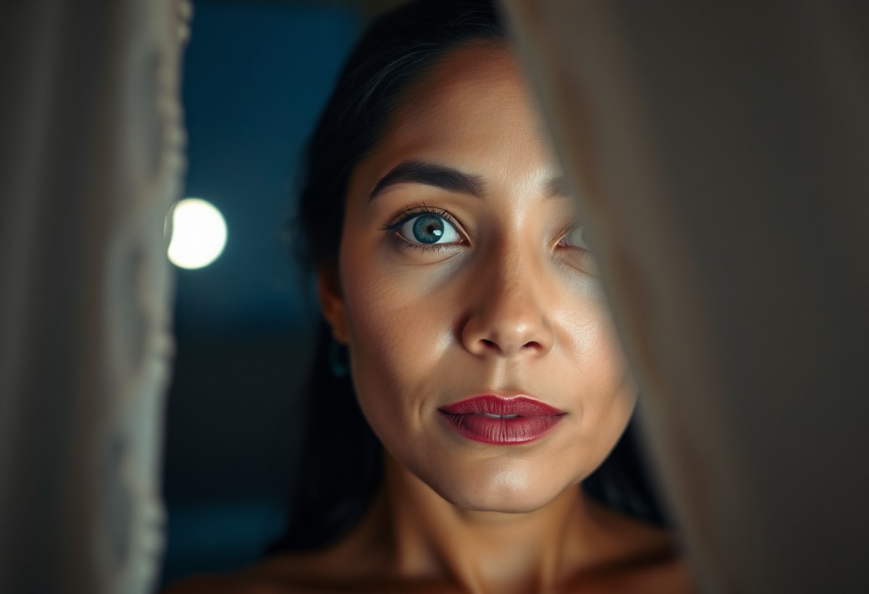 AI generated art for prompt: A DSLR camera captures a captivating portrait of a Pacific Islander woman in her early 40s. Her fair