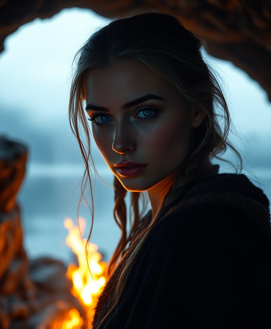 AI generated art for prompt: Craft a photorealistic portrait photograph showcasing the captivating allure of a Slavic woman with 