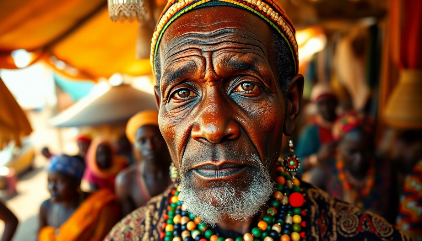 AI generated art for prompt: Envision a breathtakingly photorealistic portrait of an African elder, their deep eyes exuding wisdo