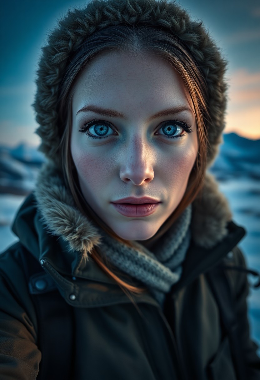 AI generated art for prompt: Imagine an ultrarealistic portrait of a Slavic woman with piercing blue eyes, her intense gaze embod