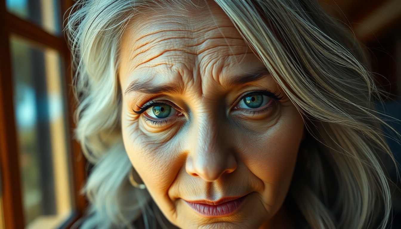 AI generated art for prompt: A photorealistic portrait of a wise Pacific Islander woman with silver hair and deep green eyes, cap