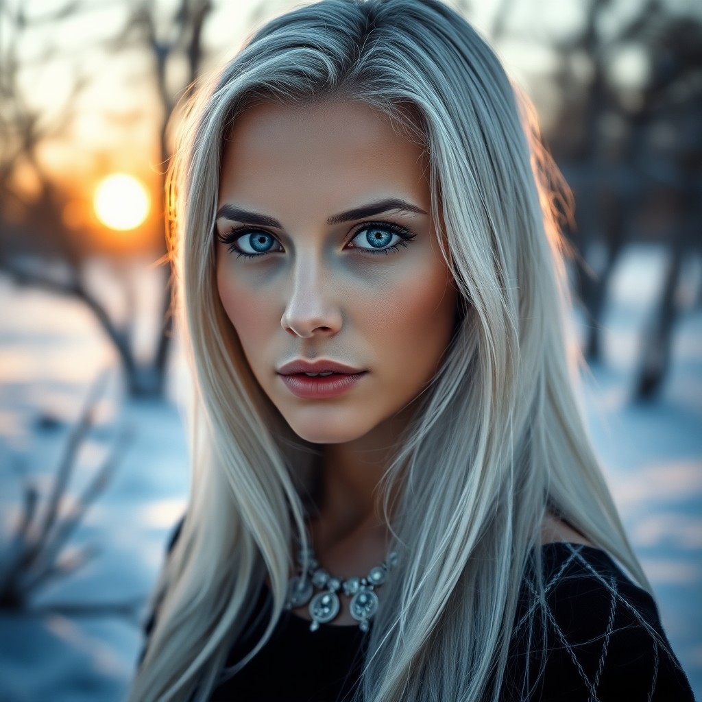 AI generated art for prompt: Envision a captivating photorealistic portrait of a Slavic woman in her late 30s, boasting mesmerizi