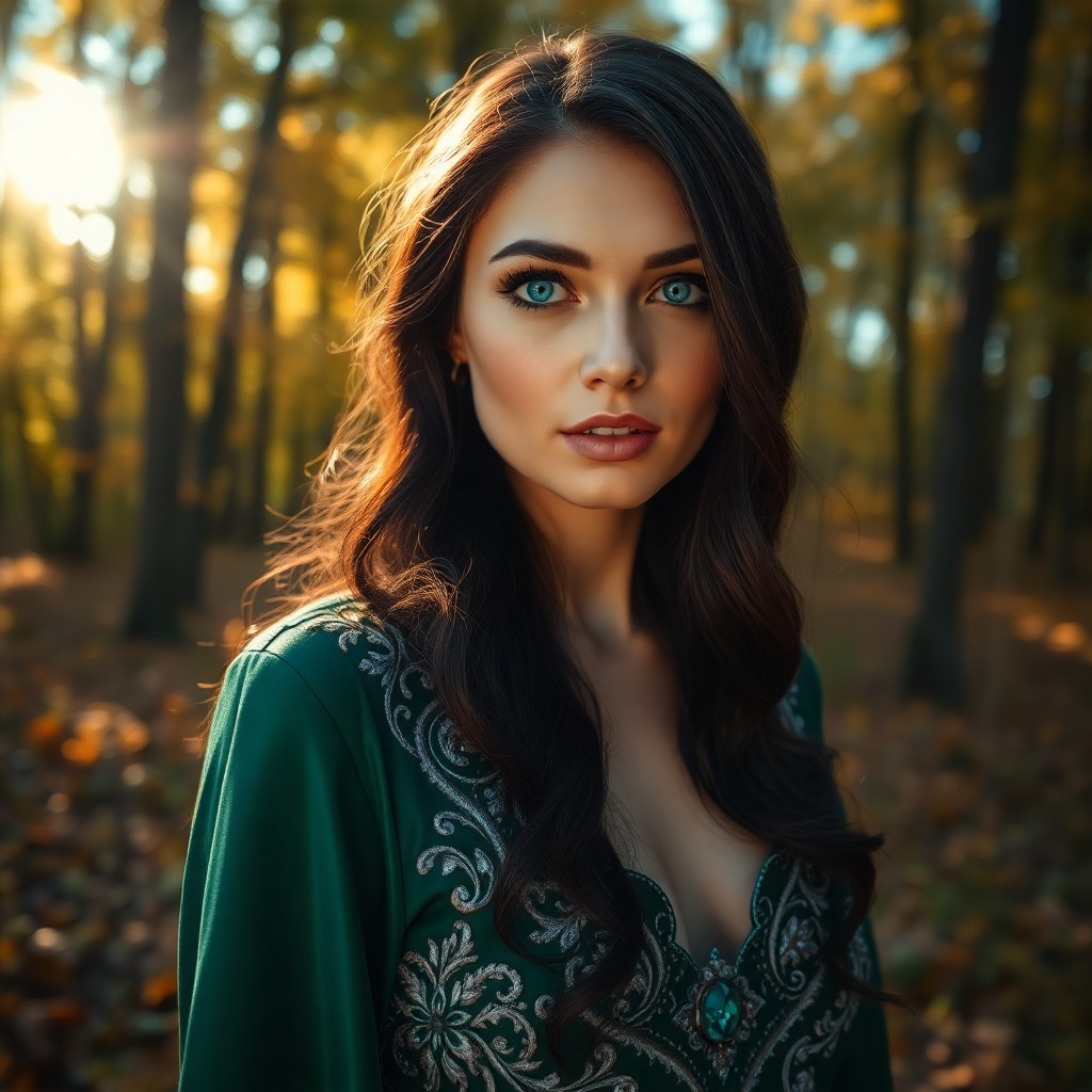 AI generated art for prompt: A captivating portrait captured with a mirrorless camera showcases the ethereal beauty of a Slavic w