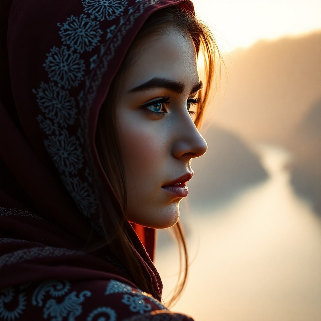AI generated art for prompt: A photorealistic portrait photograph, captured with a film camera and rendered digitally, depicts an