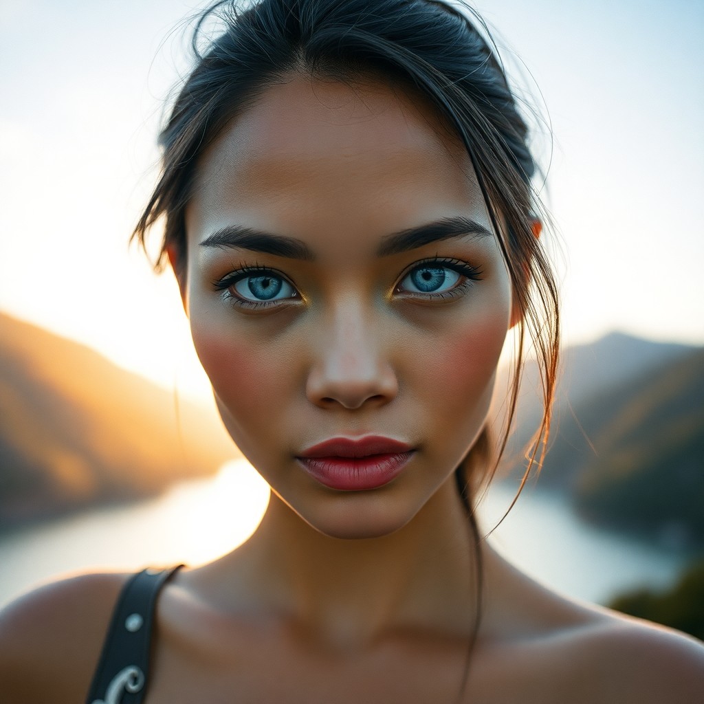 AI generated art for prompt: Imagine a captivating portrait photograph taken with a film camera, revealing the mysterious allure 