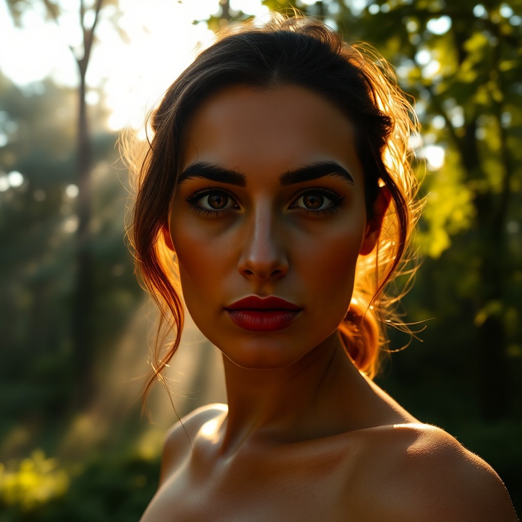 AI generated art for prompt: A mirrorless camera captures a portrait of an Eastern European woman with smooth olive skin and warm