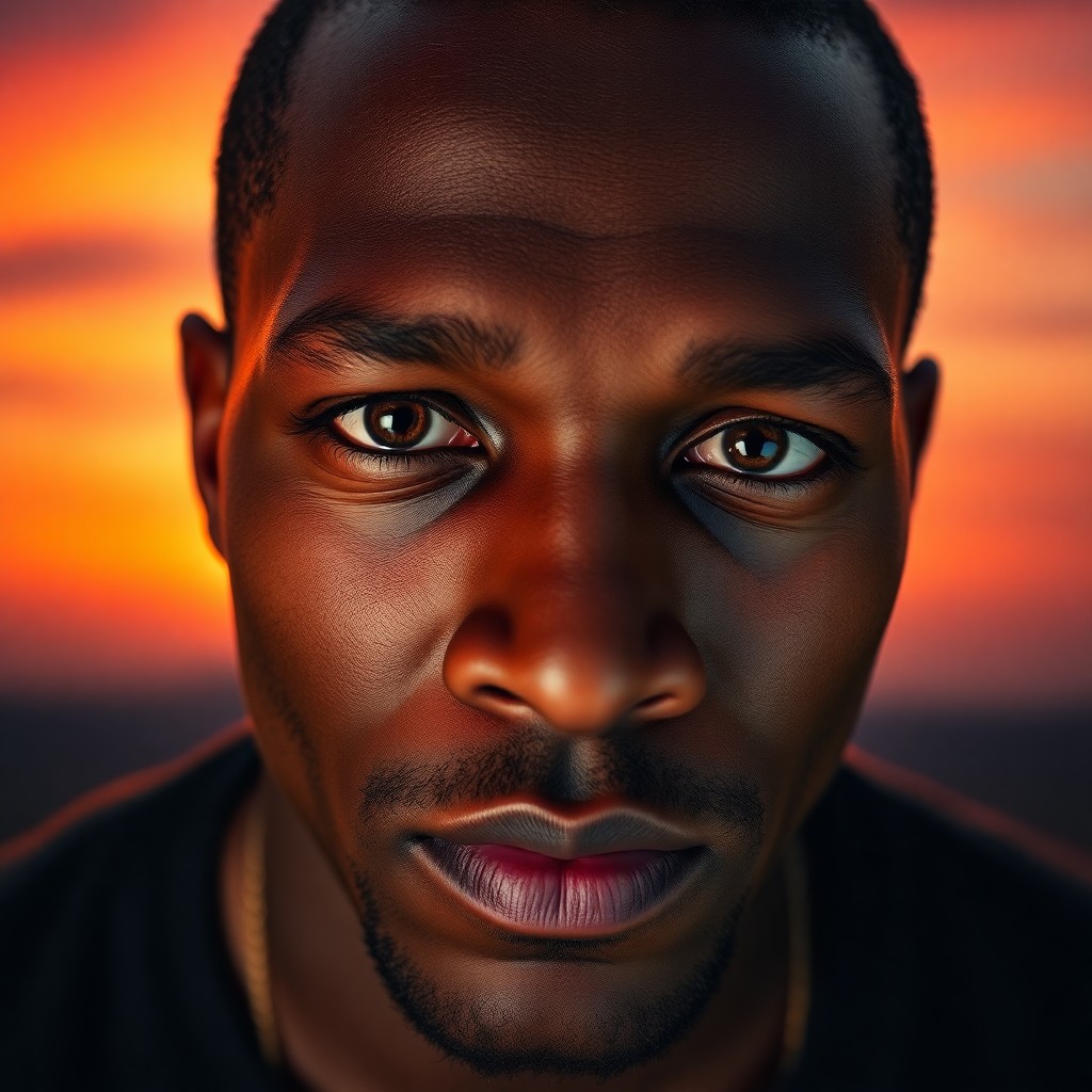 AI generated art for prompt: Imagine a captivating ultrarealistic portrait of an African American man with deep dimples and strik