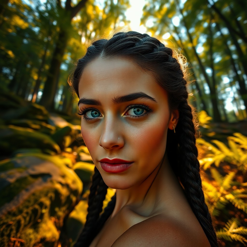 AI generated art for prompt: Envision a portrait photograph showcasing the serene expression and smooth olive skin of a Middle Ea