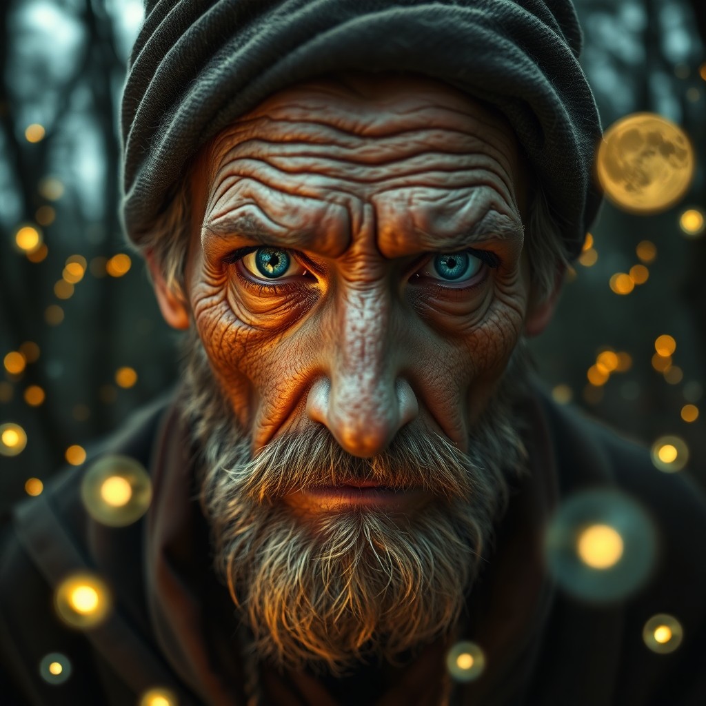 AI generated art for prompt: Envision a captivating portrait photograph, capturing an aging European sorcerer's enigmatic presenc