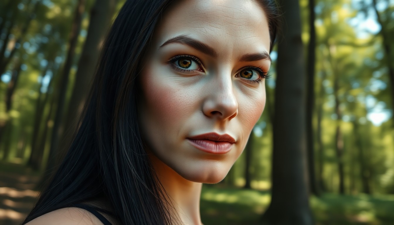 AI generated art for prompt: Imagine a smartphone portrait of a Nordic woman in her mid-thirties. She has striking amber eyes and