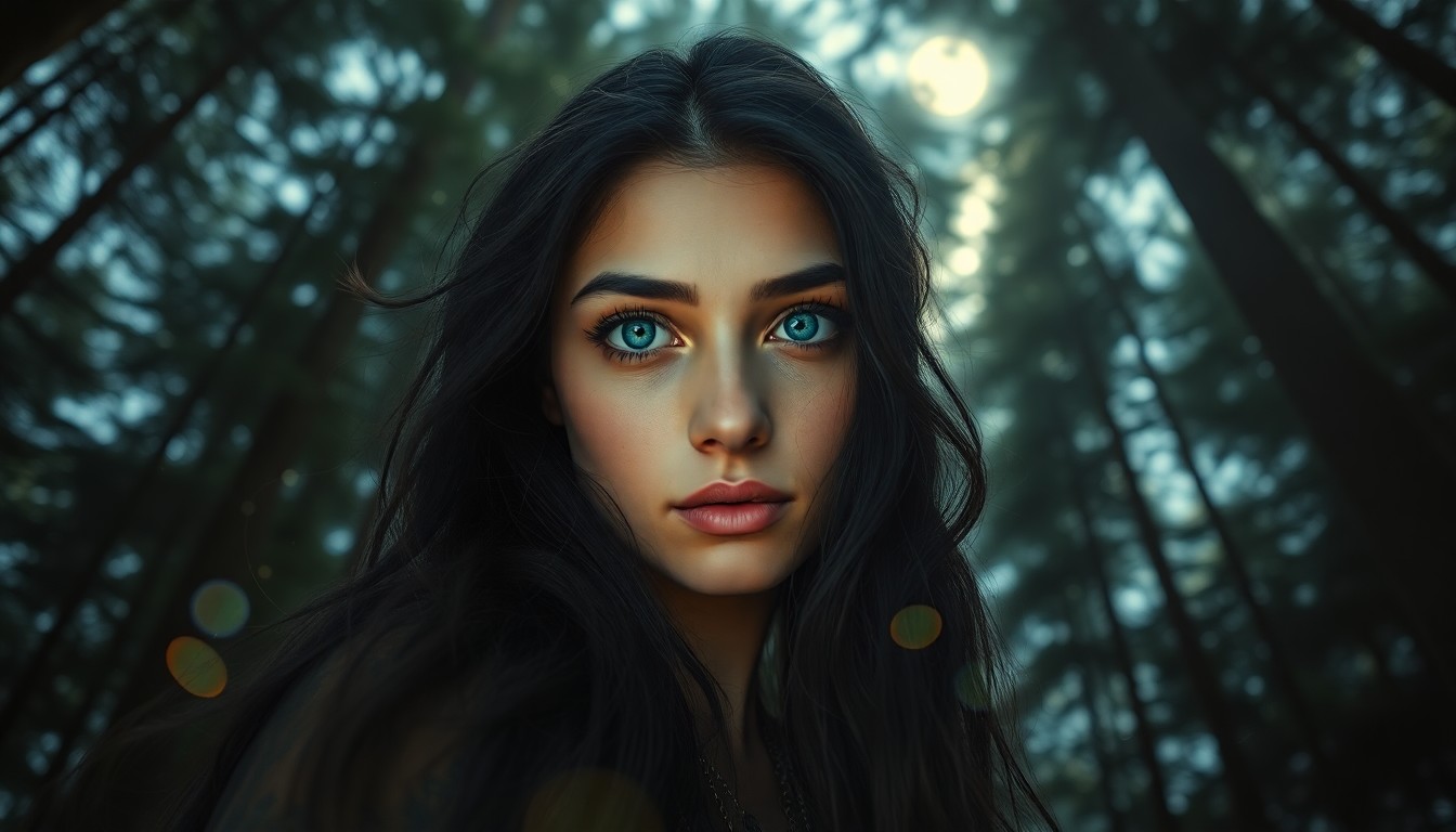 AI generated art for prompt: A photorealistic portrait photograph captures the enigmatic allure of a Middle Eastern woman with pi