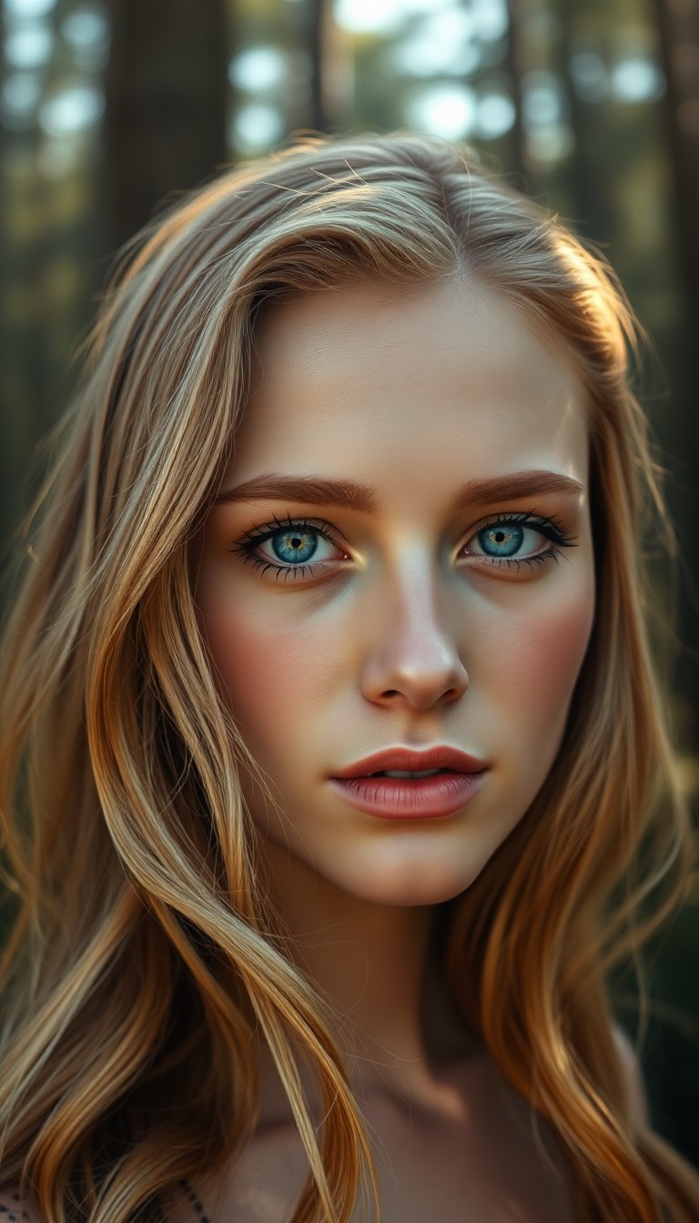 AI generated art for prompt: A digital camera captures a photorealistic portrait of an enigmatic European woman with mesmerizing 