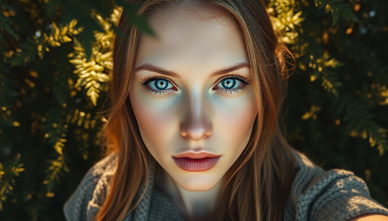 AI generated art for prompt: Craft a hyperrealistic digital painting capturing a Nordic woman's captivating portrait with piercin