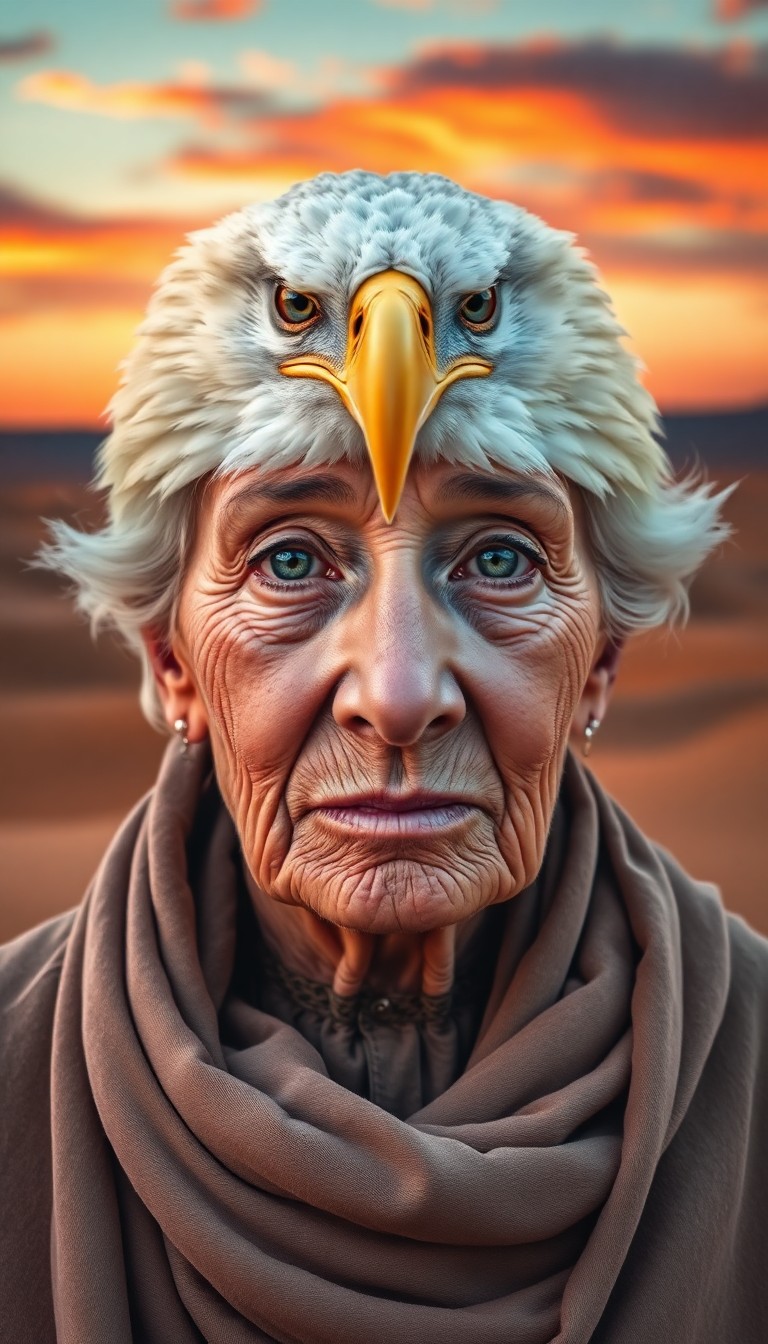 AI generated art for prompt: A smartphone portrait of an elderly woman exuding wisdom and resilience, her eyes, a testament to li