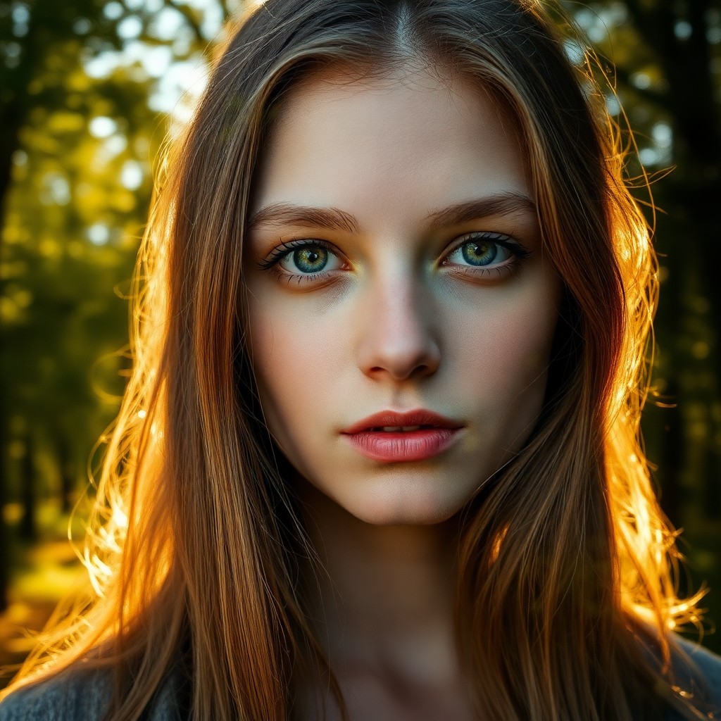 AI generated art for prompt: A portrait photograph captures a young woman with wistful eyes and delicate features; her pale skin 