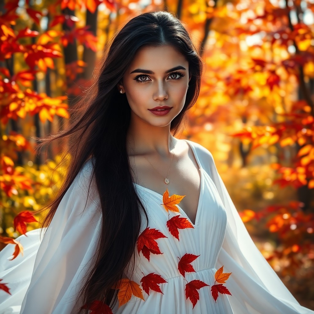 AI generated art for prompt: A captivating iPhone portrait showcases a young woman with striking violet eyes and long dark hair f