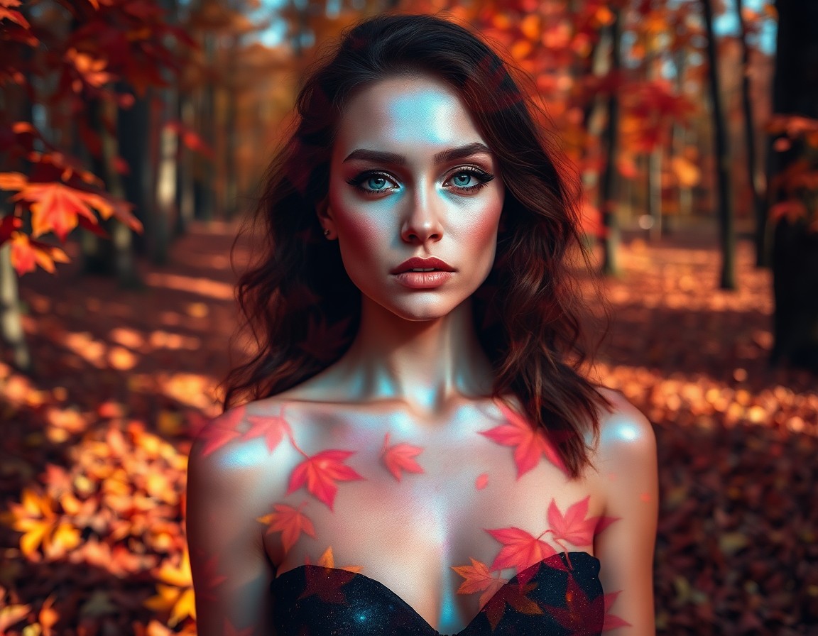 AI generated art for prompt: A captivating portrait emerges, seamlessly blending photorealistic detail with abstract surrealism. 