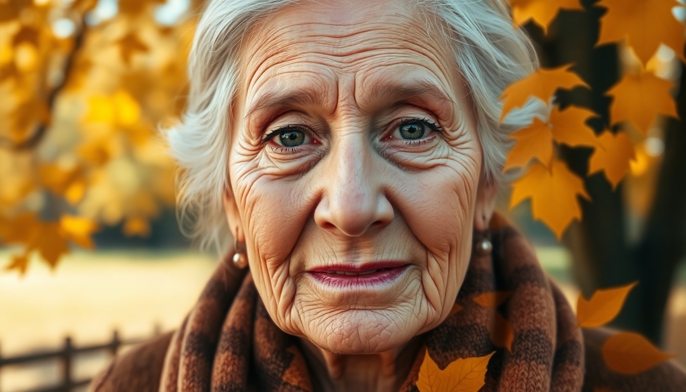 AI generated art for prompt: Visualize a photorealistic portrait of an elderly woman, her face etched with the wisdom of years. T