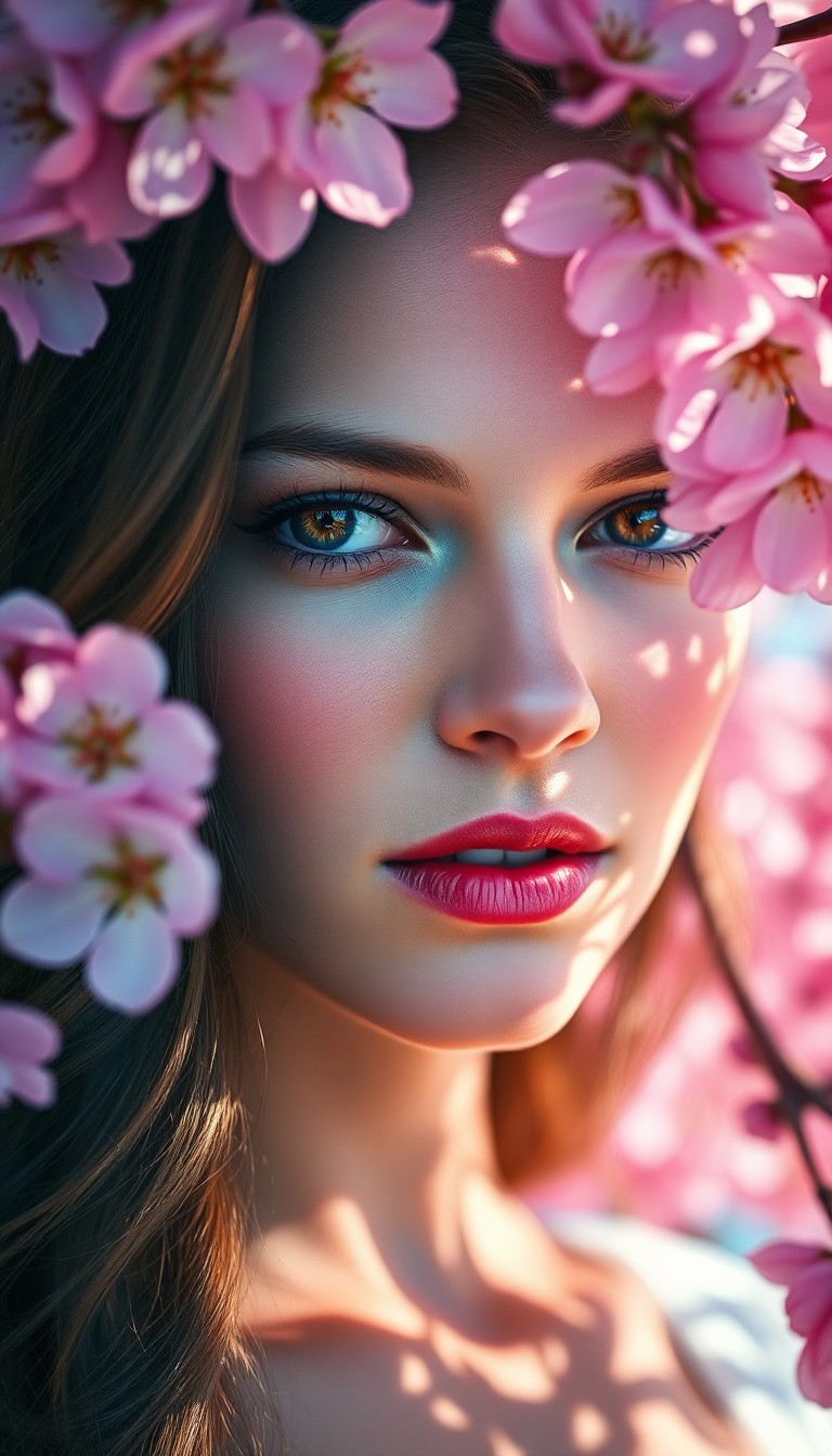 AI generated art for prompt: A photorealistic double exposure portrait showcases an enigmatic woman with captivating hazel eyes a