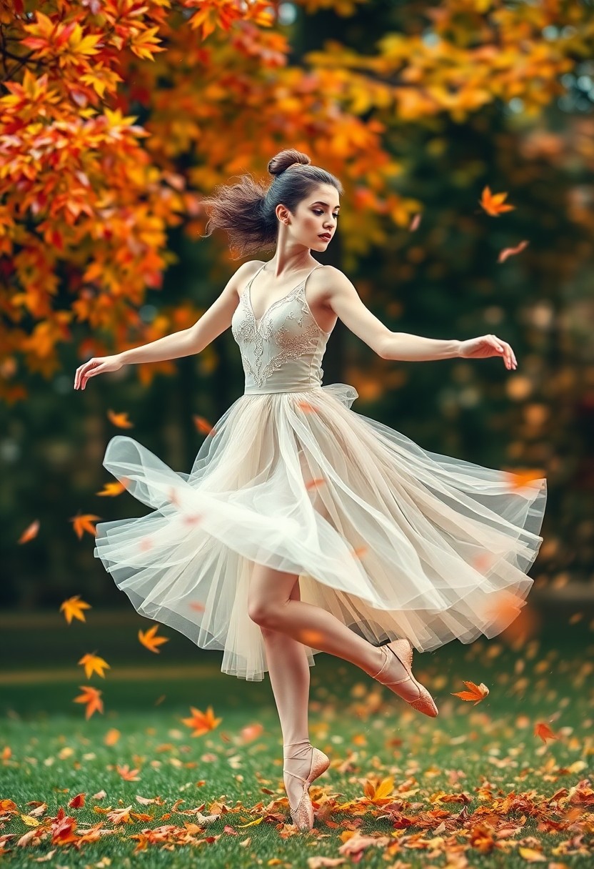 AI generated art for prompt: Craft a photorealistic double exposure portrait showcasing an elegant ballerina, captured in motion 