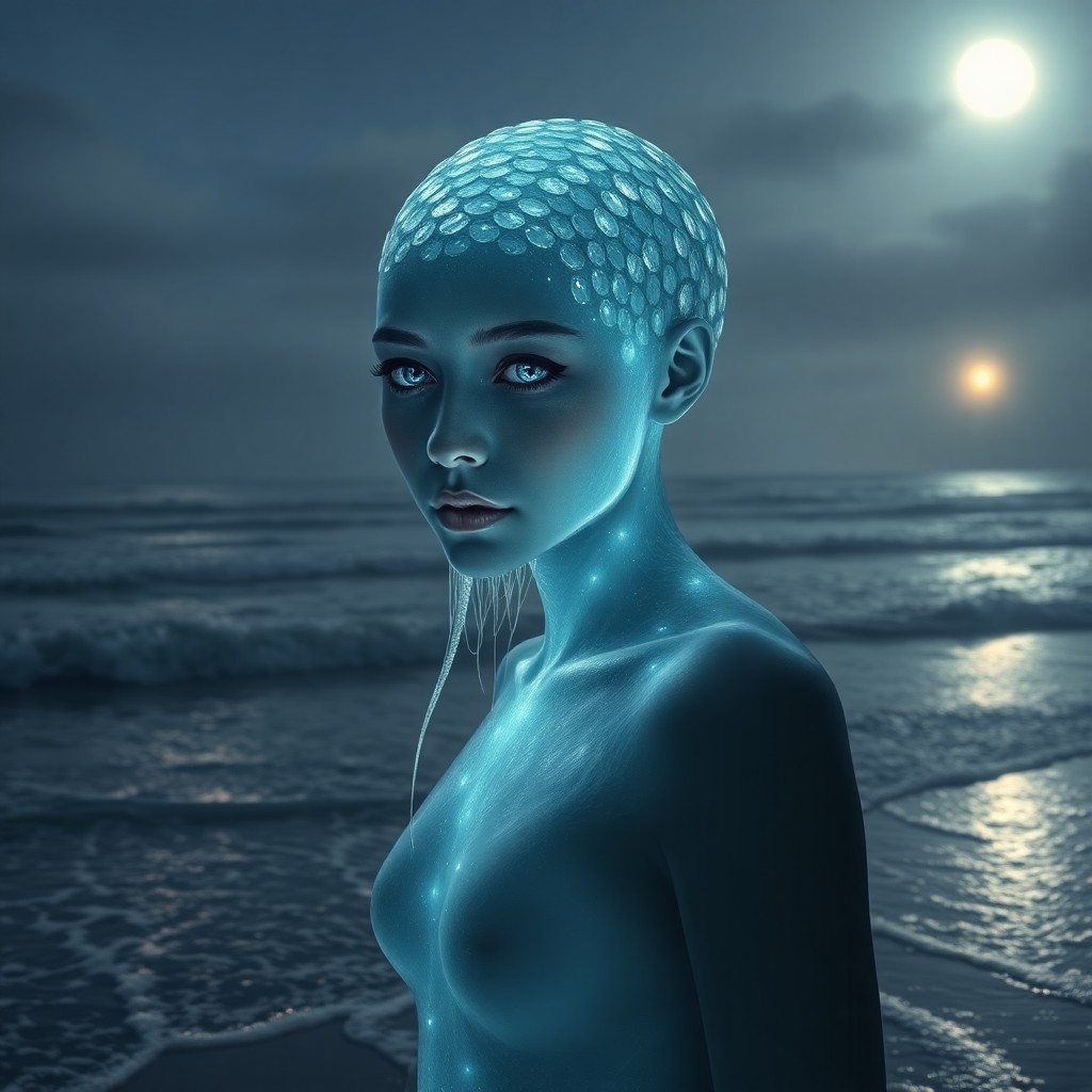 AI generated art for prompt: A captivating photorealistic portrait captured with a digital camera showcases an enigmatic figure e