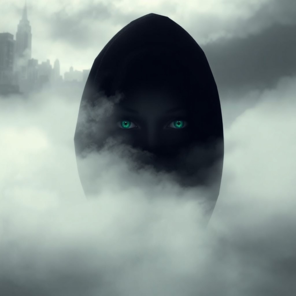 AI generated art for prompt: A haunting portrait depicts an enigmatic figure whose silhouette blends imperceptibly with the dense