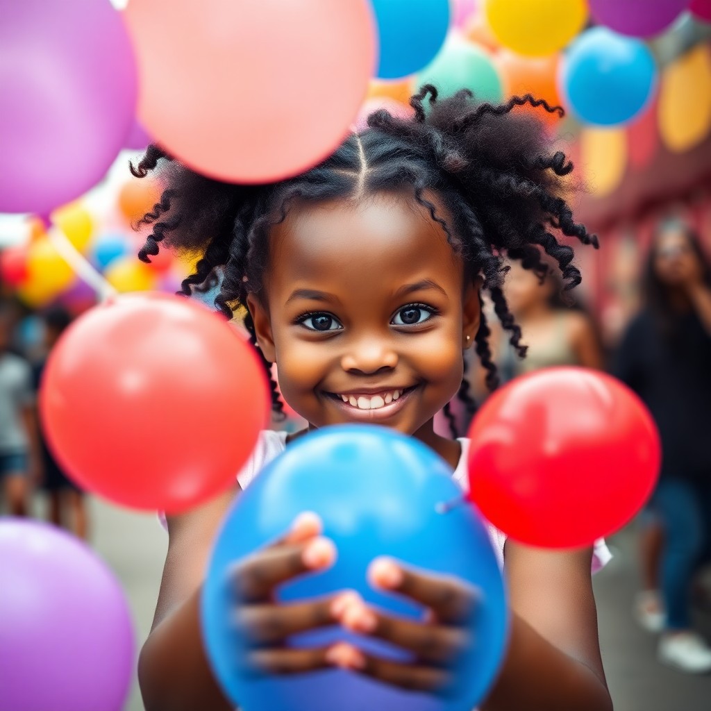 AI generated art for prompt: Craft a photograph portrait of a young African American girl with deep chocolate brown eyes framed b