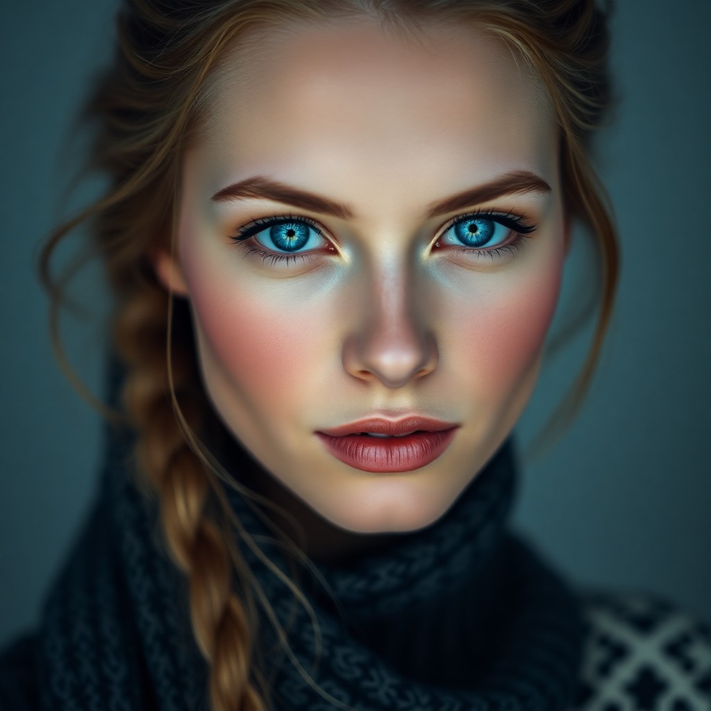 AI generated art for prompt: Craft an ultra-realistic portrait photograph showcasing the captivating allure of a Slavic woman wit